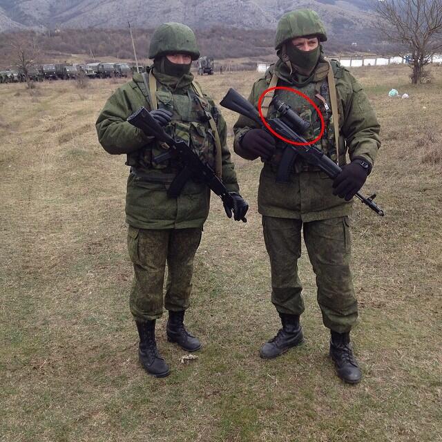 У самообороны Крыма, о которой говорит Путин, оружие состоящее на вооружении исключительно российской армии