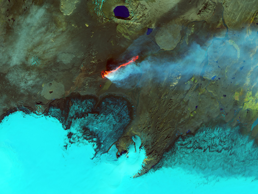 Потоки лавы на плато Холухрейн - Головоломки Земли с высоты космического спутника