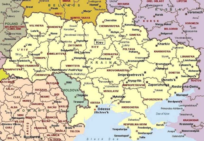 Карта Украины 860x596